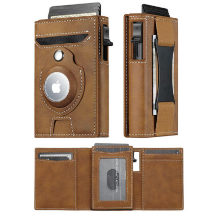 PU Leather Smart Airtag Wallet for Men